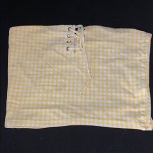 Yellow plaid pacsun tube top